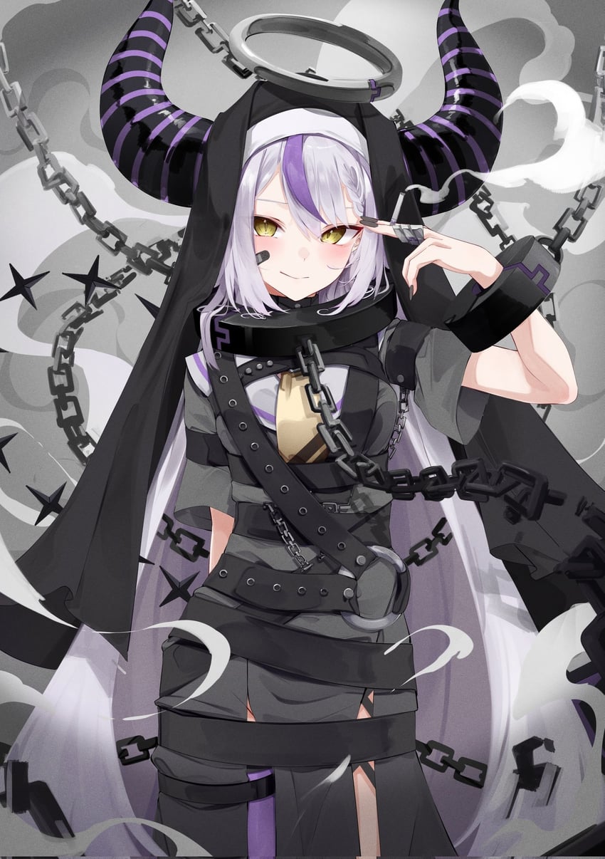la+ darknesss (hololive and 1 more) drawn by motoi_(croa76)