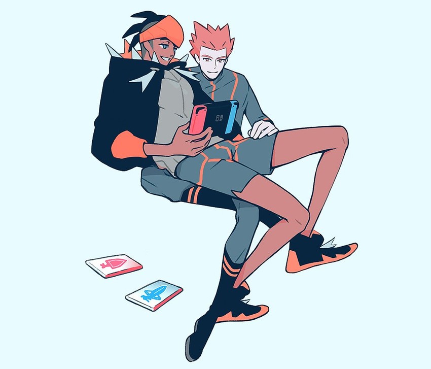 leon and raihan (pokemon and 2 more) drawn by mikripkm