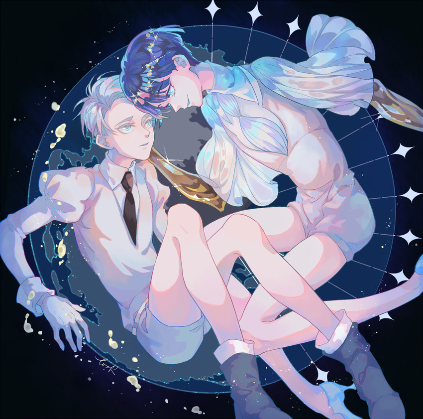 phosphophyllite and cairngorm (houseki no kuni) drawn by wsr_cao_rong_rong