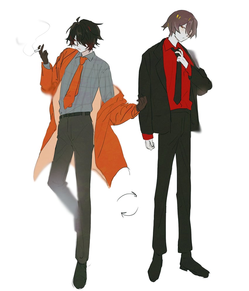 shinbashi and choutsugai shirou (ooe and 1 more) drawn by x045cr