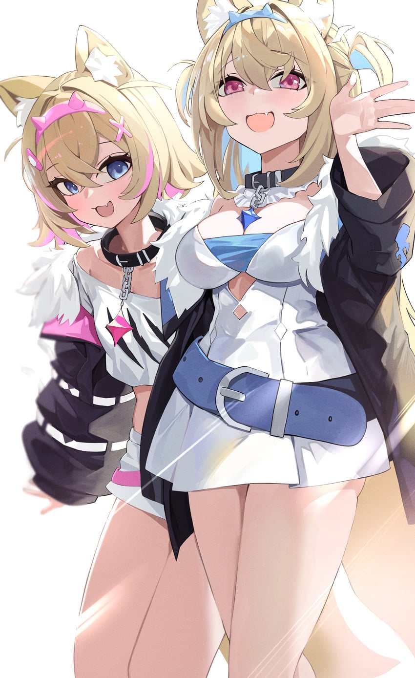 fuwawa abyssgard and mococo abyssgard (hololive and 1 more) drawn by shio05_(05_sio)