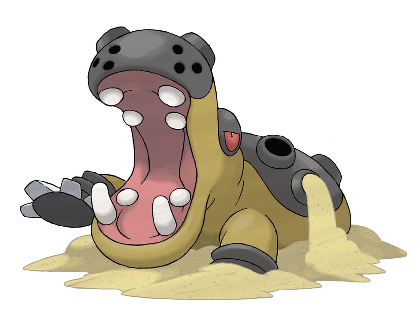 hippowdon (pokemon and 1 more) drawn by sugimori_ken