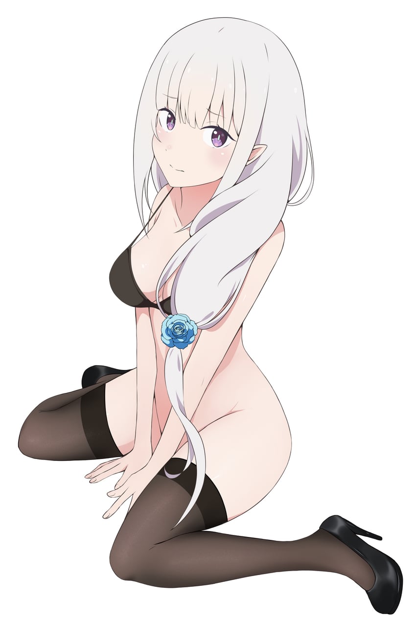 emilia (re:zero kara hajimeru isekai seikatsu) drawn by coro_fae