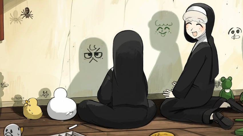 froggy nun and sheep nun (little nuns) drawn by diva_(hyxpk)