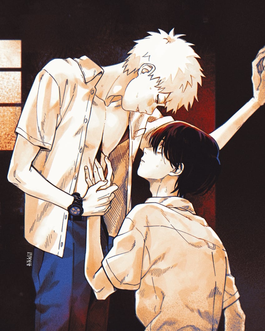 indou hikaru and tsujinaka yoshiki (hikaru ga shinda natsu) drawn by tikklil