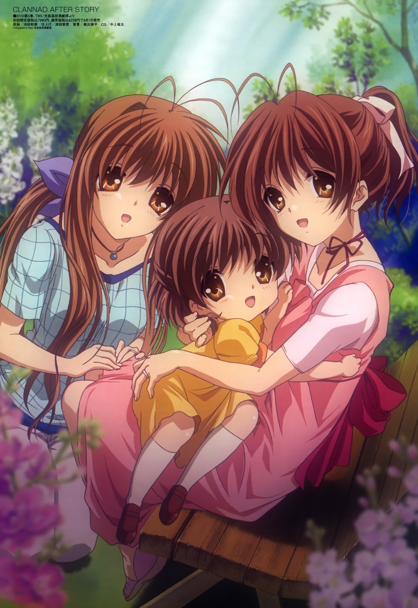 furukawa nagisa, okazaki ushio, and furukawa sanae (megami magazine and 1 more) drawn by ikeda_kazumi