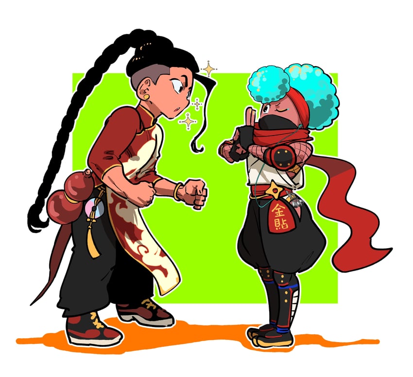 jamie siu and kimberly jackson (street fighter and 1 more) drawn by caxqov