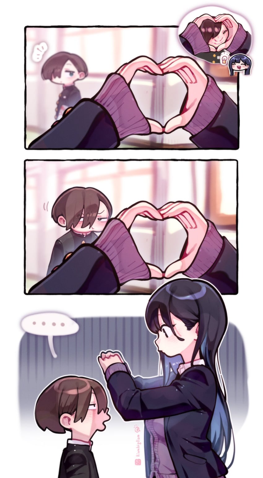 yamada anna and ichikawa kyoutarou (boku no kokoro no yabai yatsu) drawn by lianbiglian