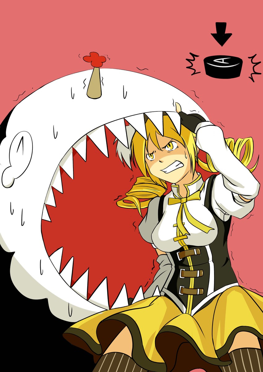 tomoe mami and charlotte (mahou shoujo madoka magica) drawn by 10086_(1535070)