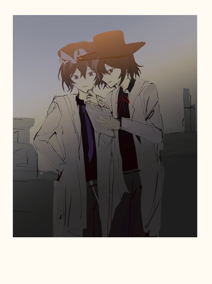 enraku tsubakura and shitodo kuroji (len'en) drawn by zhou_yu_chu_xie