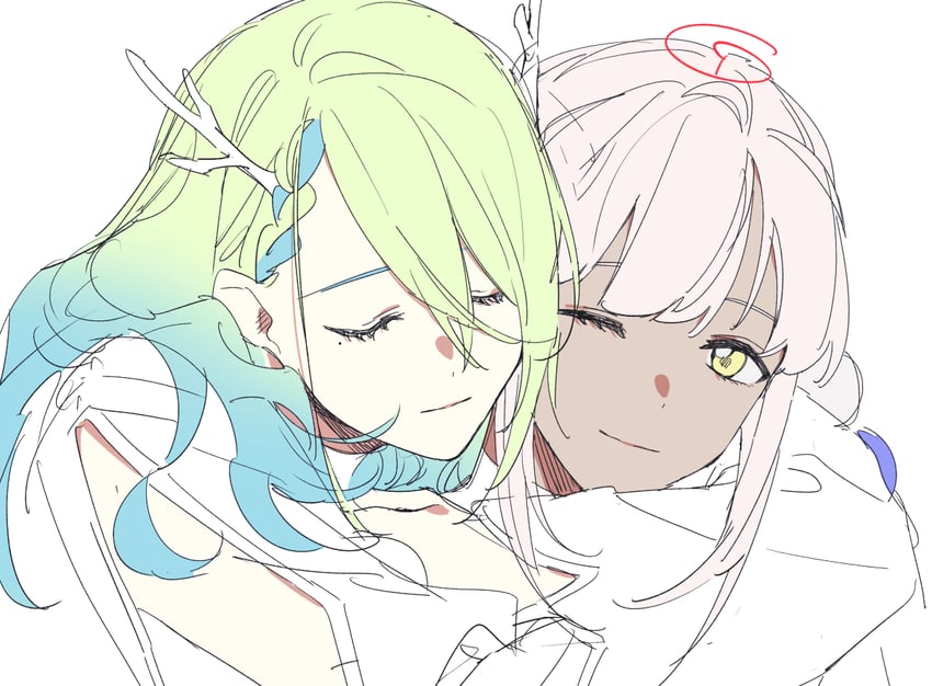 ceres fauna and tsukumo sana (hololive and 1 more) drawn by since2019