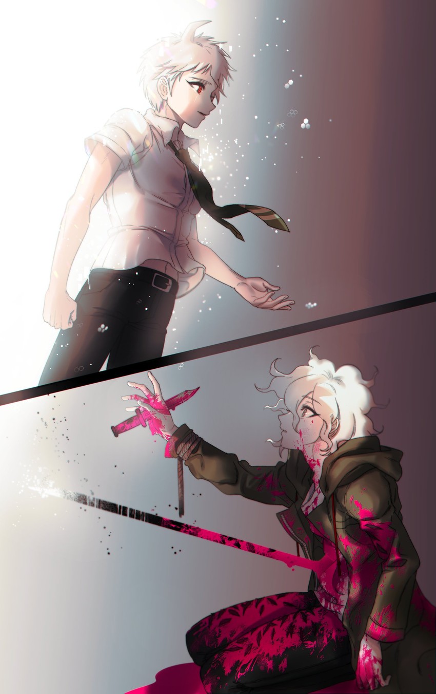 komaeda nagito and hinata hajime (danganronpa and 1 more) drawn by gwanlamcha