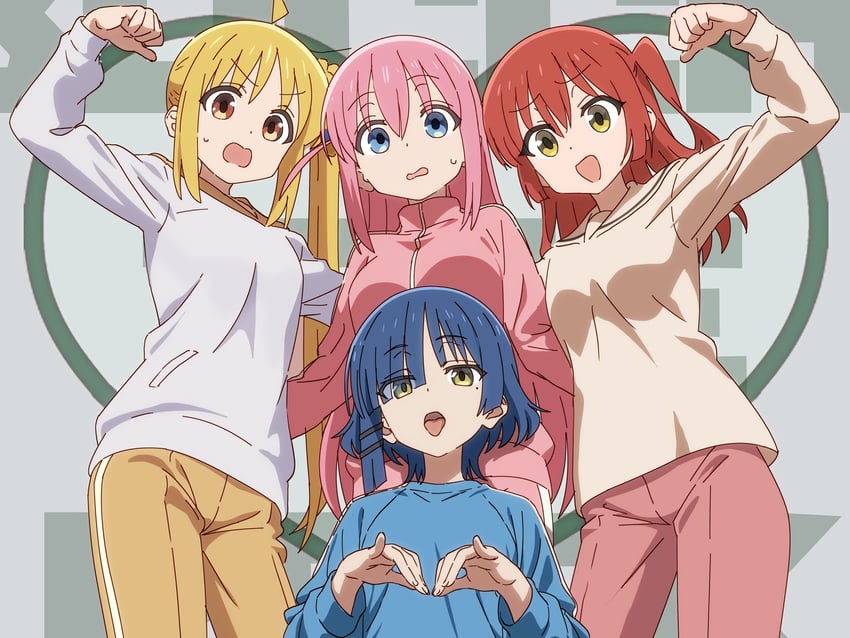 gotoh hitori, kita ikuyo, ijichi nijika, and yamada ryo (bocchi the rock!) drawn by washu_junkyu