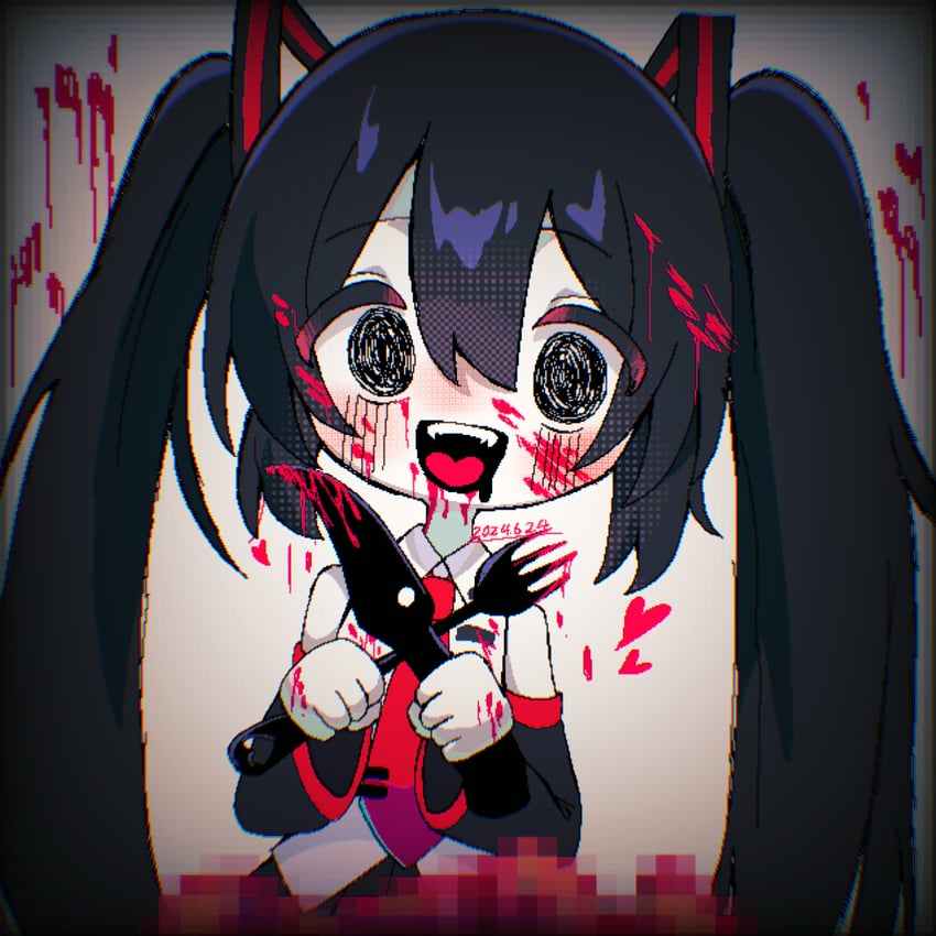hatsune miku (vocaloid and 1 more) drawn by amasio