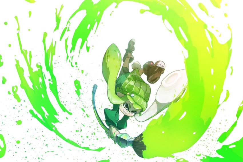 inkling player character and inkling girl (splatoon and 1 more) drawn by motosuke
