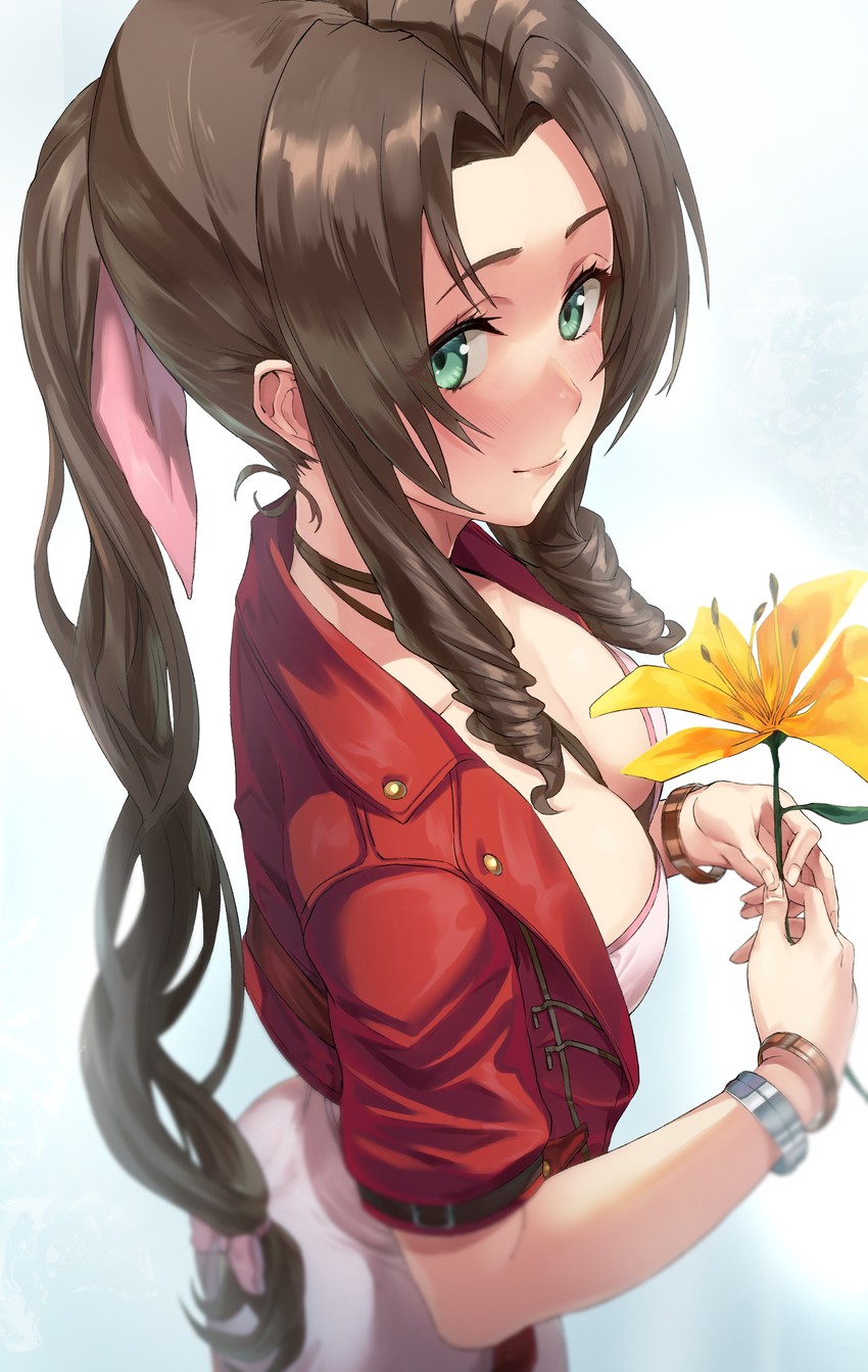 aerith gainsborough (final fantasy and 2 more) drawn by hotate-chan