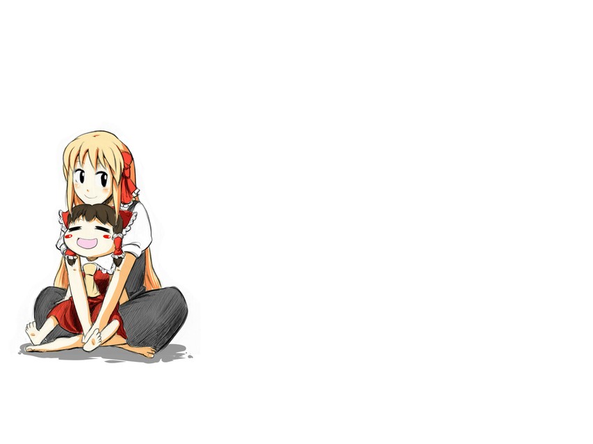 hakurei reimu and rumia (touhou and 1 more) drawn by joyfull_(terrace)