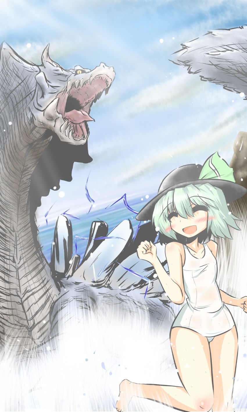 komeiji koishi and lagiacrus (touhou and 1 more) drawn by goma_(gomasamune)