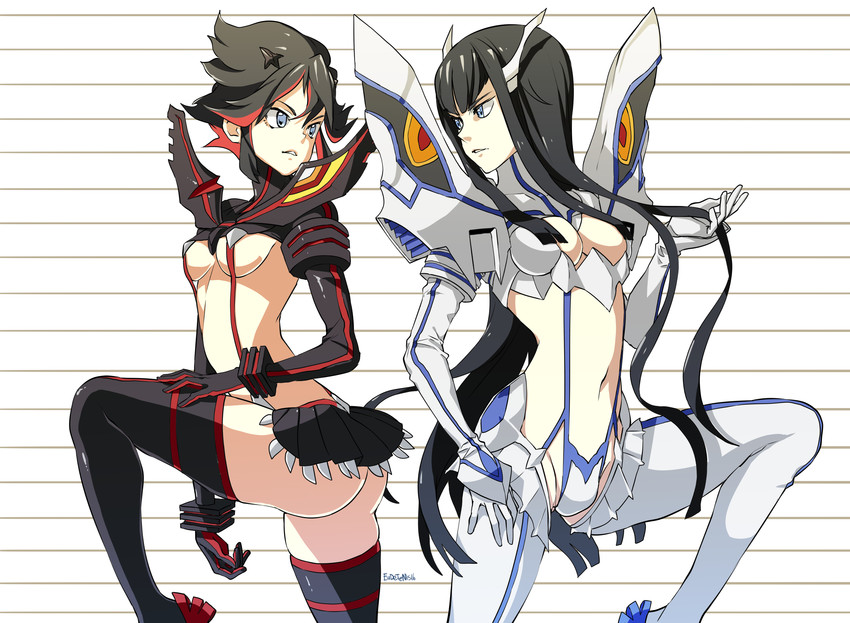 matoi ryuuko and kiryuuin satsuki (kill la kill) drawn by eudetenis