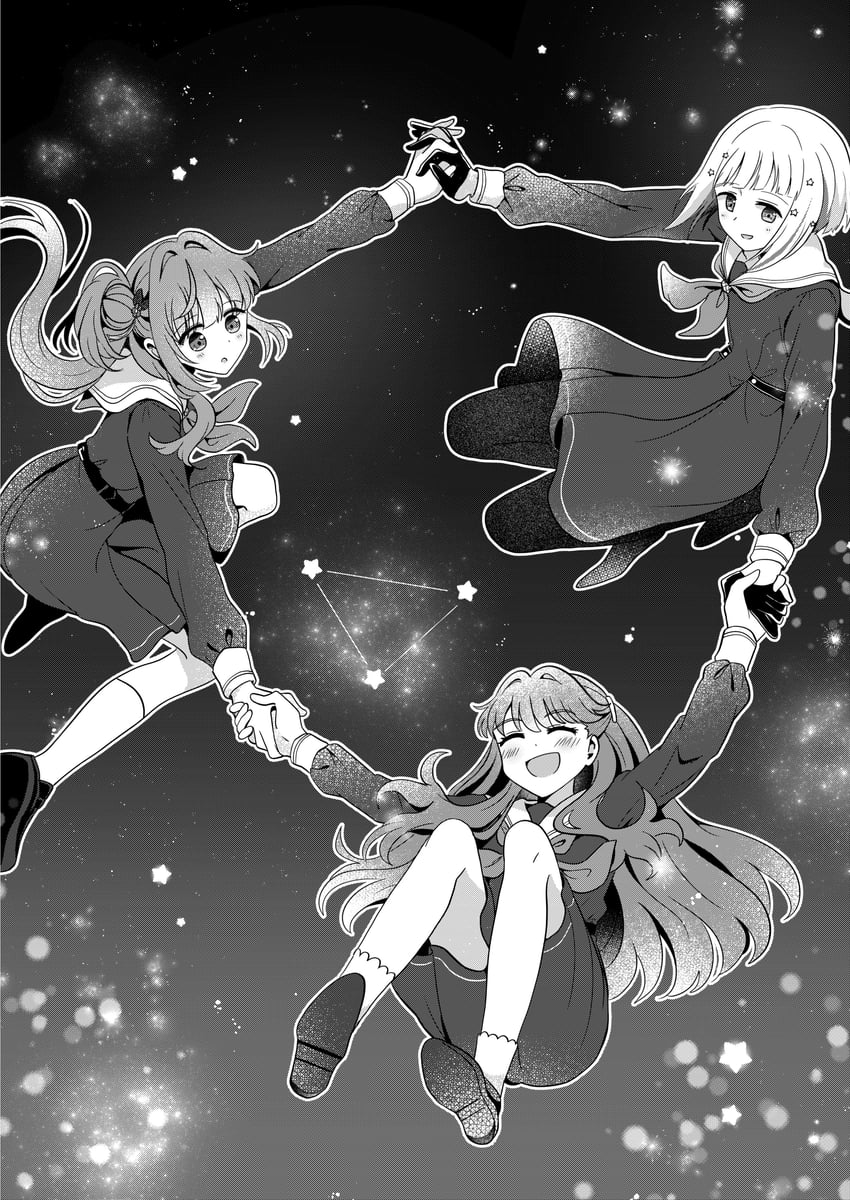 fujishima megumi, otomune kozue, and yugiri tsuzuri (love live! and 1 more) drawn by watage_modoki