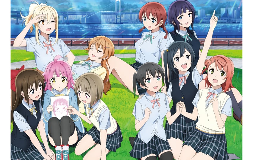 yuki setsuna, uehara ayumu, takasaki yu, osaka shizuku, tennoji rina, and 5 more (love live! and 1 more) drawn by yokota_takumi