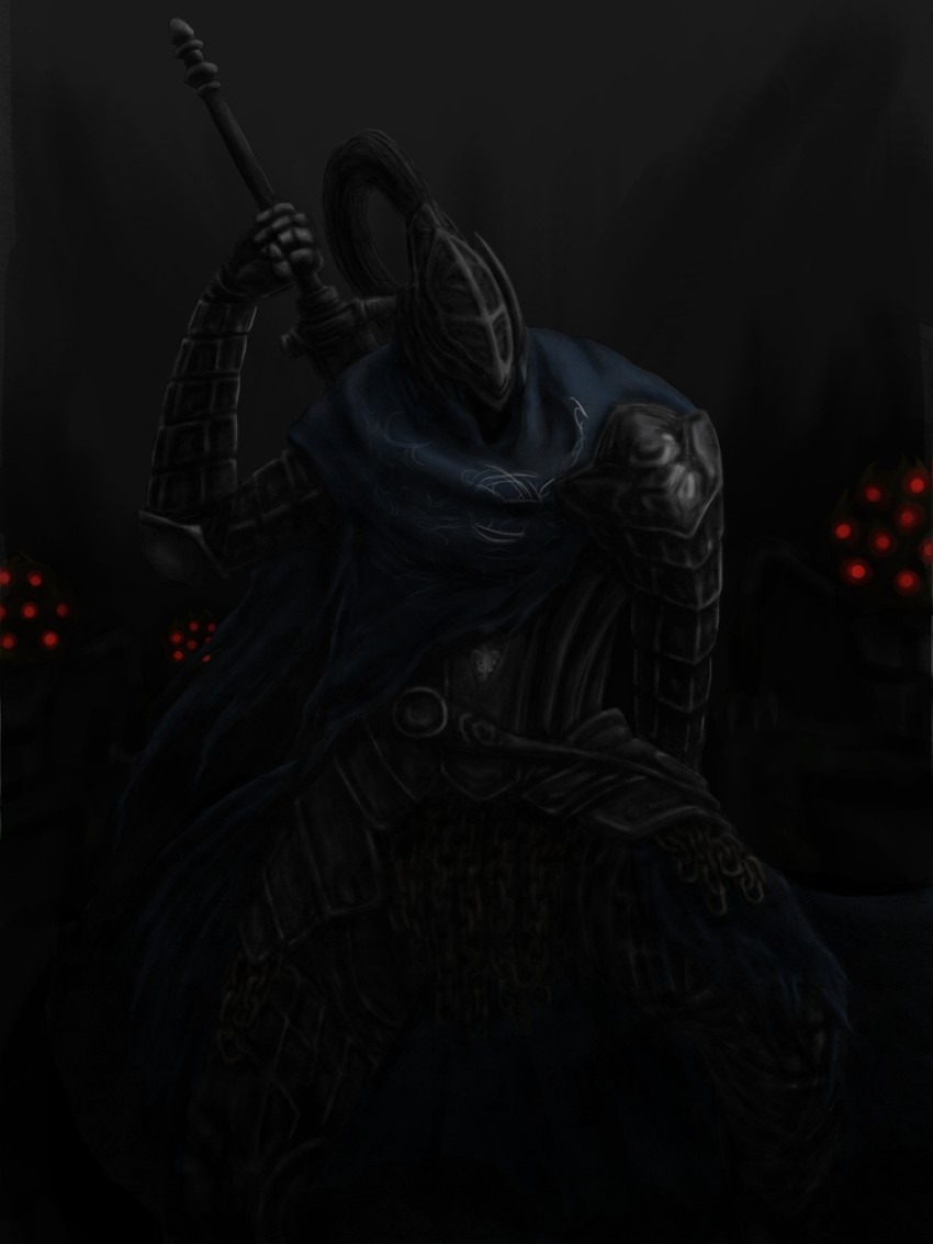artorias the abysswalker and bloathead (dark souls and 1 more) drawn by munyapanda