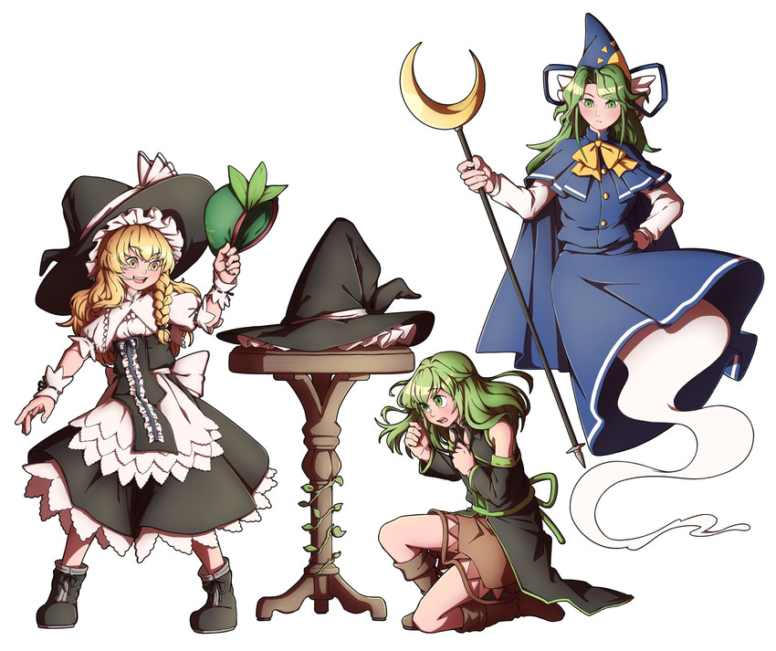 kirisame marisa, mima, and seoi ha (touhou and 1 more) drawn by mefomefo