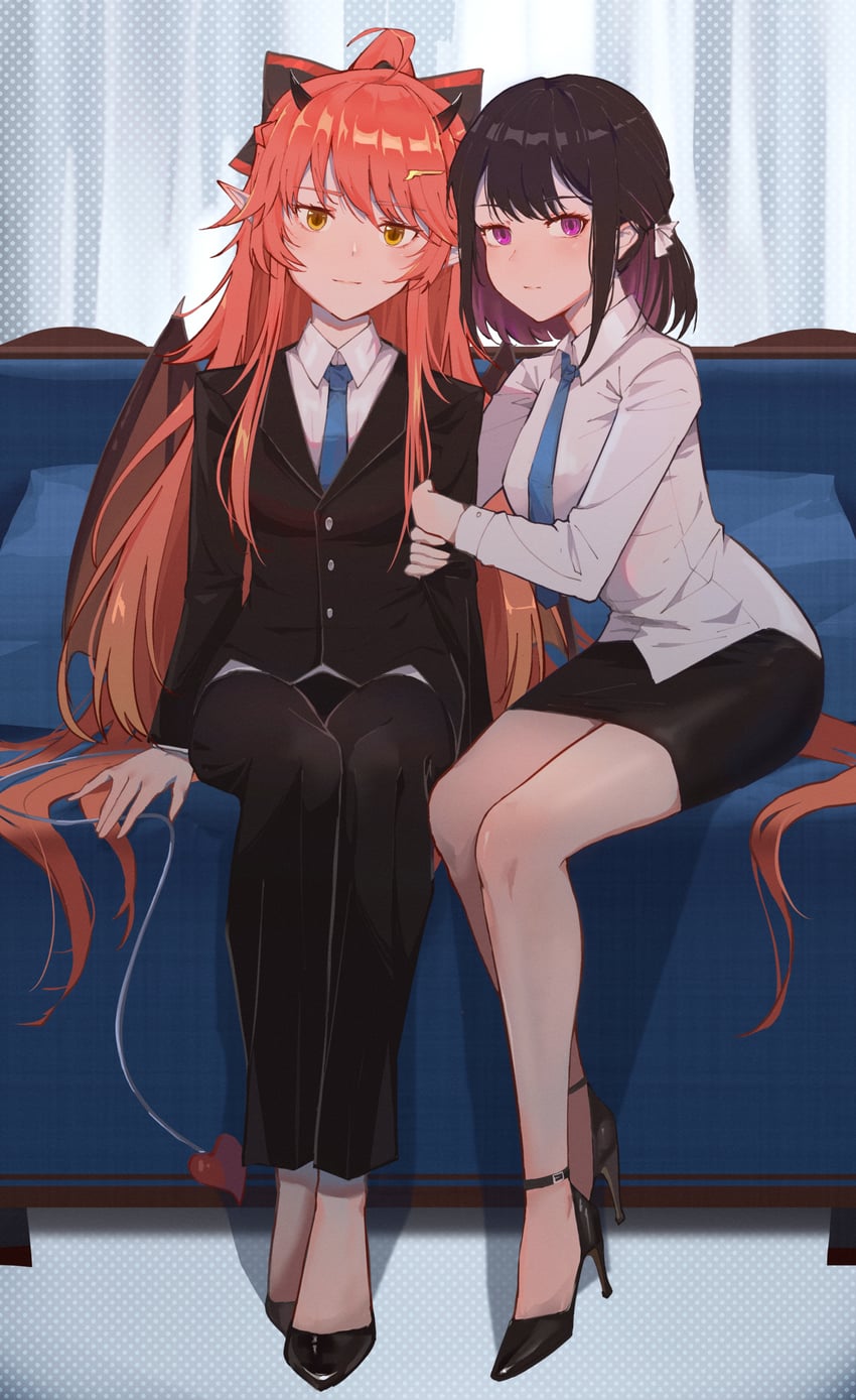 miki and mahiru (nijisanji and 1 more) drawn by gcef3535