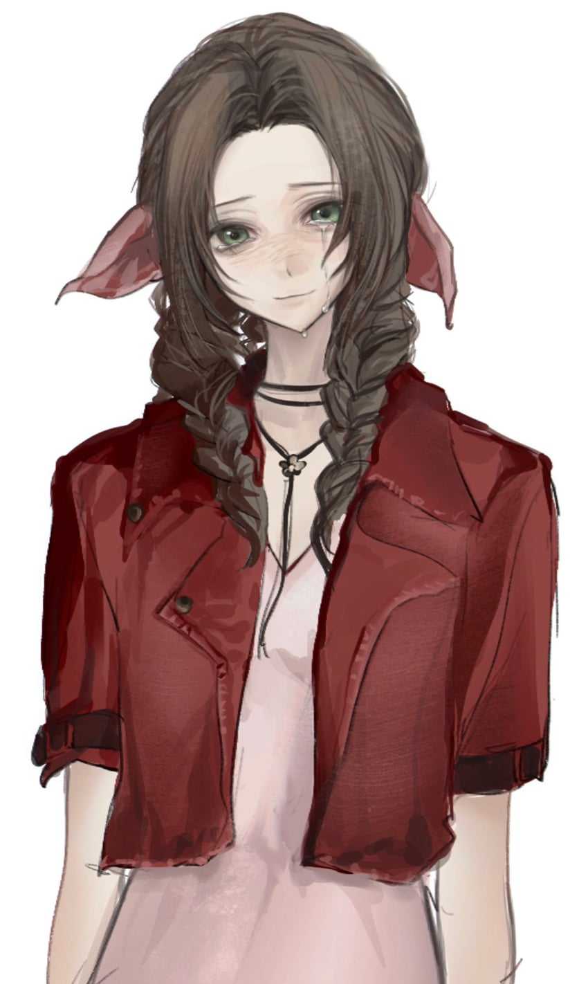 aerith gainsborough (final fantasy and 3 more) drawn by kinokowa