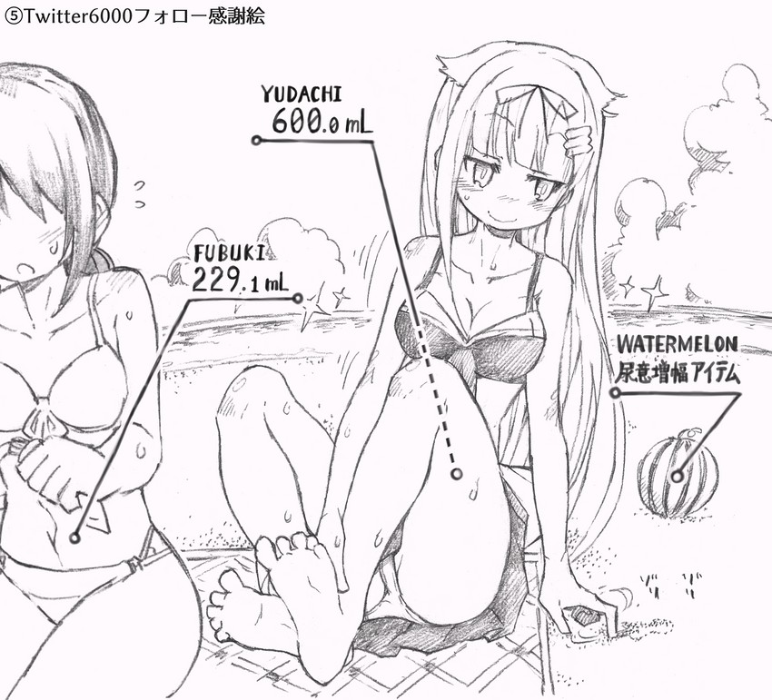 yuudachi and fubuki (kantai collection) drawn by koorimizu