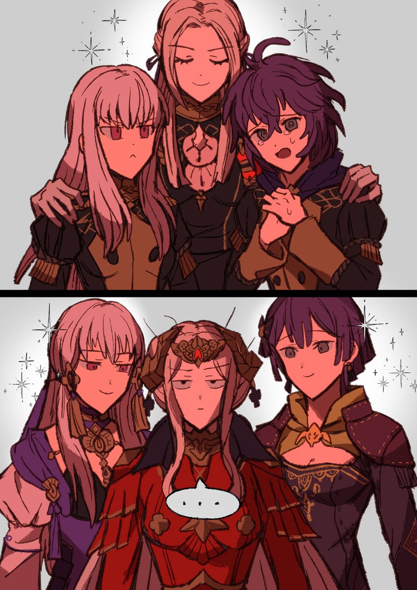 edelgard von hresvelg, lysithea von ordelia, and bernadetta von varley (fire emblem and 1 more) drawn by kusodekablack