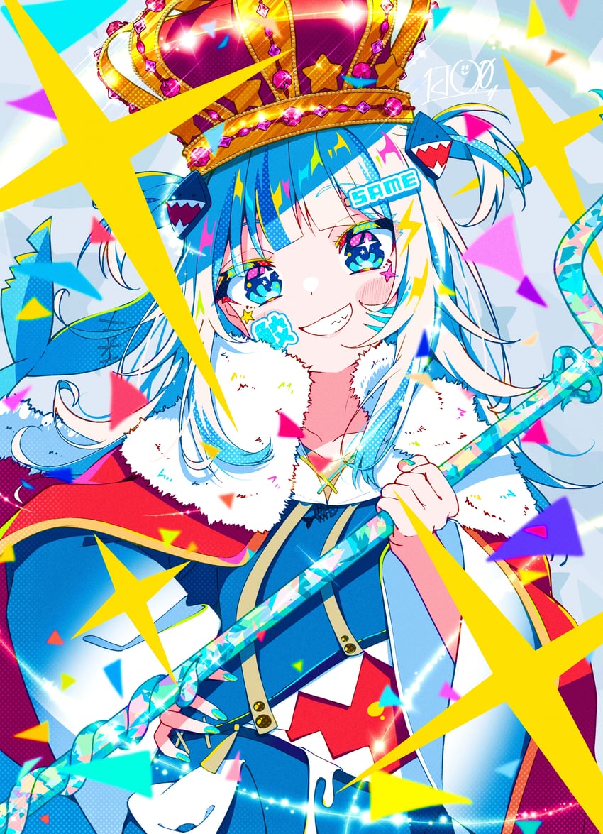 gawr gura (hololive and 1 more) drawn by ichijo_rei