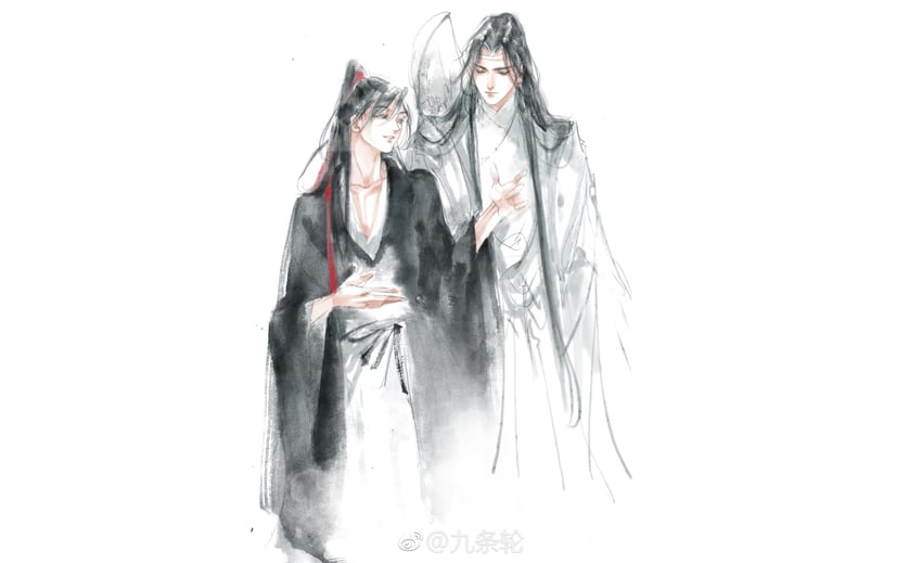 wei wuxian and lan wangji (modao zushi) drawn by kcllzas163