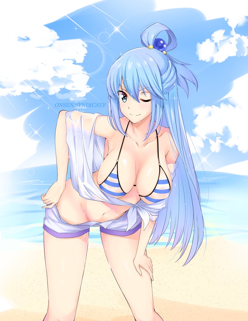 aqua (kono subarashii sekai ni shukufuku wo!) drawn by gs_(onsen_syndicate)