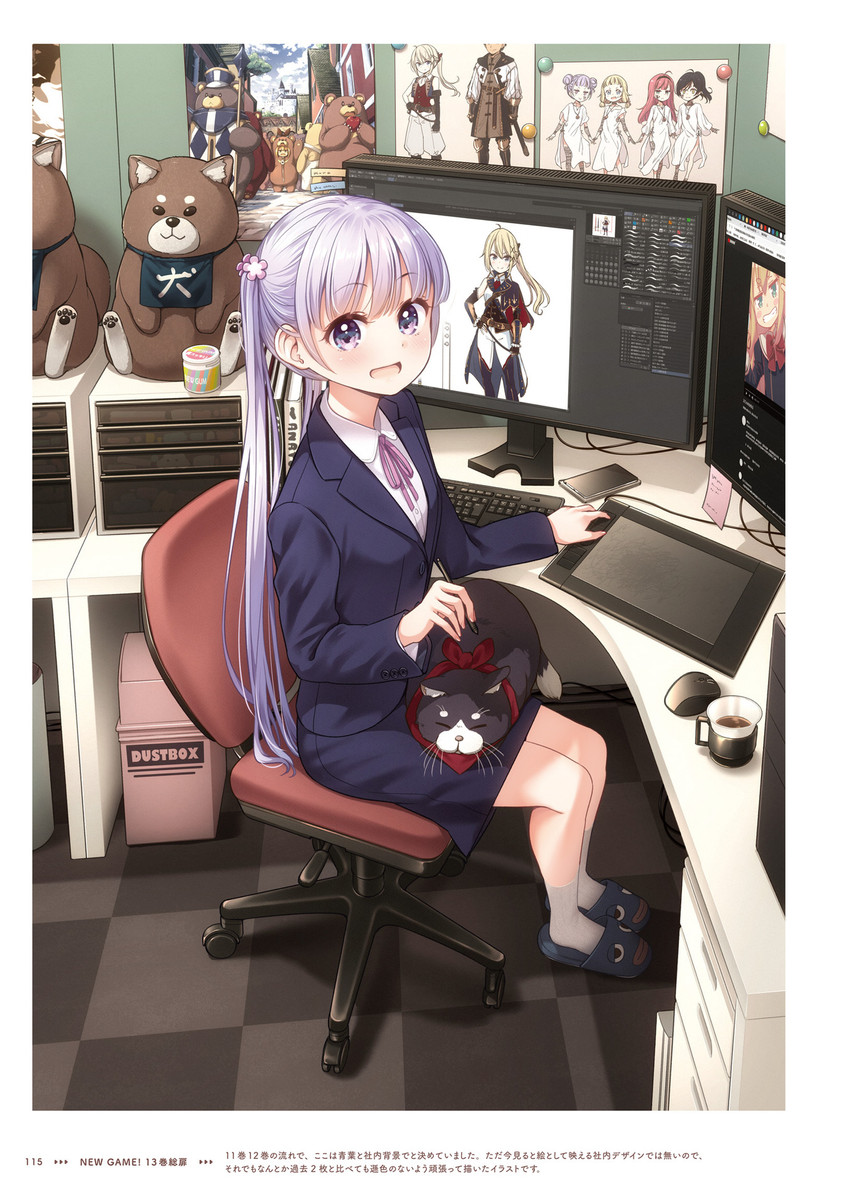 suzukaze aoba and mozuku (new game!) drawn by tokunou_shoutarou