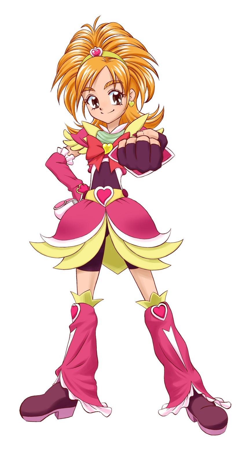 hyuuga saki and cure bloom (precure and 1 more) drawn by itadaki_masumi