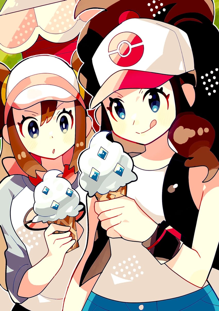 rosa and hilda (pokemon and 2 more) drawn by anidler91