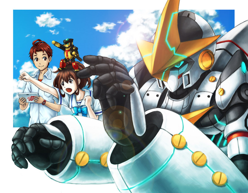 senomiya akiho, yashio kaito, gunvarrel, and tanegashimachine-3 (robotics;notes) drawn by noruka-soruka