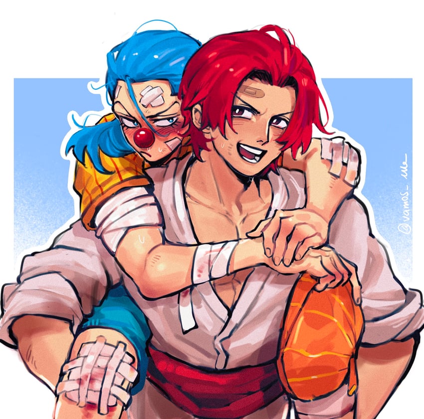 shanks and buggy the clown (one piece) drawn by vamos_mk