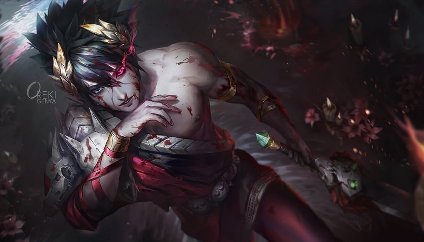 zagreus (hades and 1 more) drawn by oreki_genya