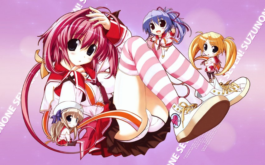 daikan'yama sumire, mitsumine minato, takatori yuzuri, and nonomura nino (suzunone seven) drawn by oshiki_hitoshi