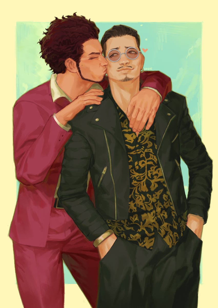 kasuga ichiban and zhao tianyou (ryuu ga gotoku and 1 more) drawn by kia_shie