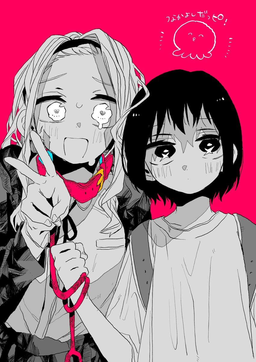 kuze shizuka, takopii, and kirarazaka marina (takopii no genzai) drawn by arumakan0002