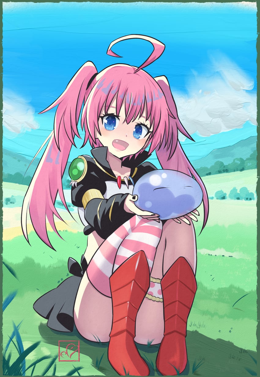 milim nava and rimuru tempest (tensei shitara slime datta ken) drawn by elementary_(lolipope)