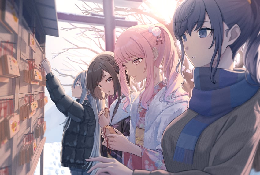 asahina mafuyu, shinonome ena, akiyama mizuki, and yoisaki kanade (project sekai) drawn by murousaisei123