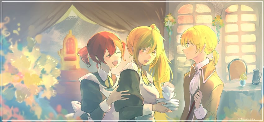 kagamine len, kasane teto, akita neru, allen avadonia, ney phutapie, and 1 more (vocaloid and 3 more) drawn by tomari_drew