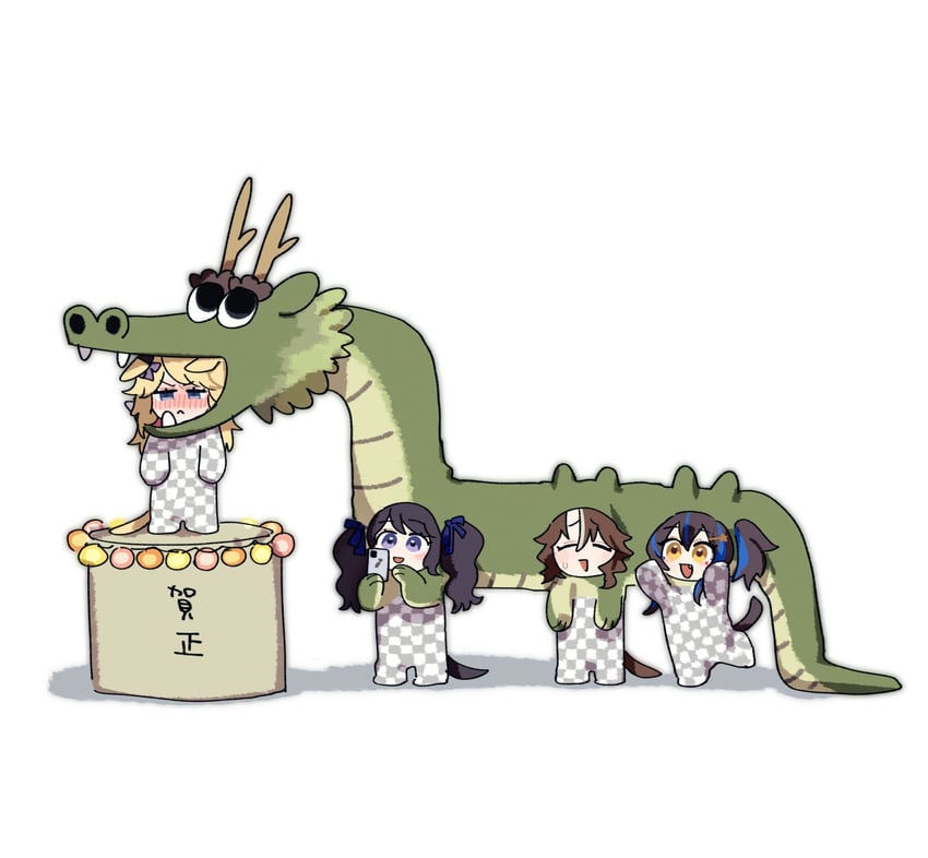 daitaku helios, mejiro palmer, gold city, and tosen jordan (umamusume) drawn by fig_(lchijiku)