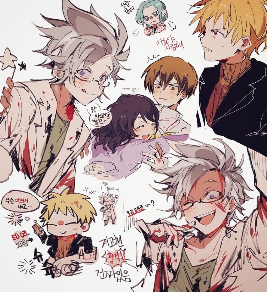 atou haruki, kanou aogu, enomoto noa, jabuchi you, and yanagi nina (saibou shinkyoku) drawn by jap_soko