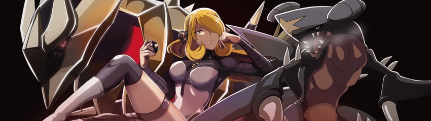 cynthia, garchomp, and giratina (pokemon and 1 more) drawn by vivivoovoo