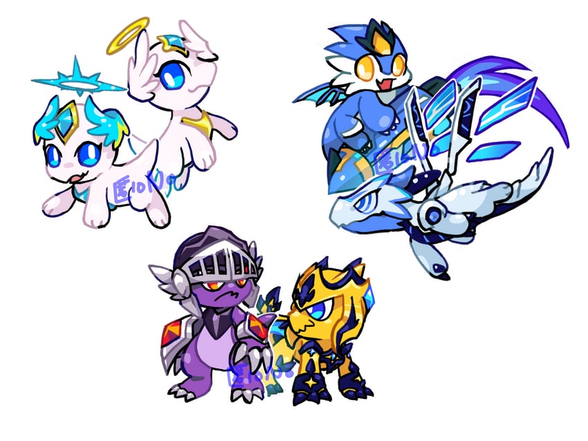 shockwave and angel dragon (dragon village and 1 more) drawn by tok10n0